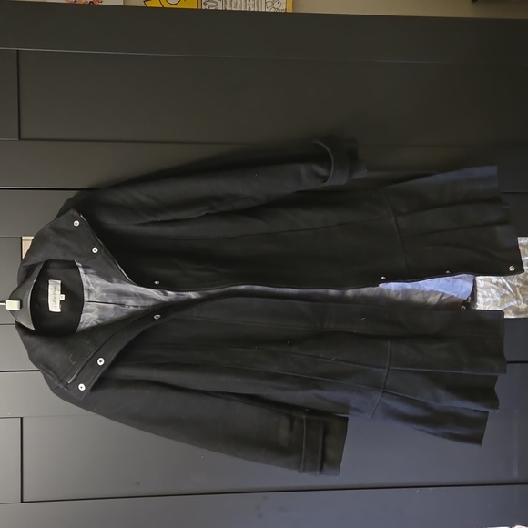 Calvin Klein Long Pleated Peacoat - Picture 2 of 6